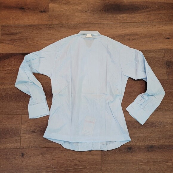 VTG Lady Manhattan Sz 12 S Blue Collar Pleat Long Sleeve Button Dura Smooth READ - Picture 3 of 16